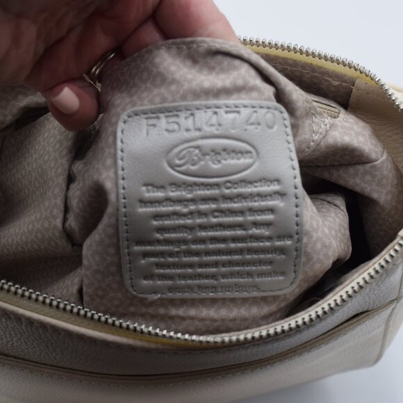 BRIGHTON Ivory Leather Hobo Style Shoulder Bag - Picture 7 of 7